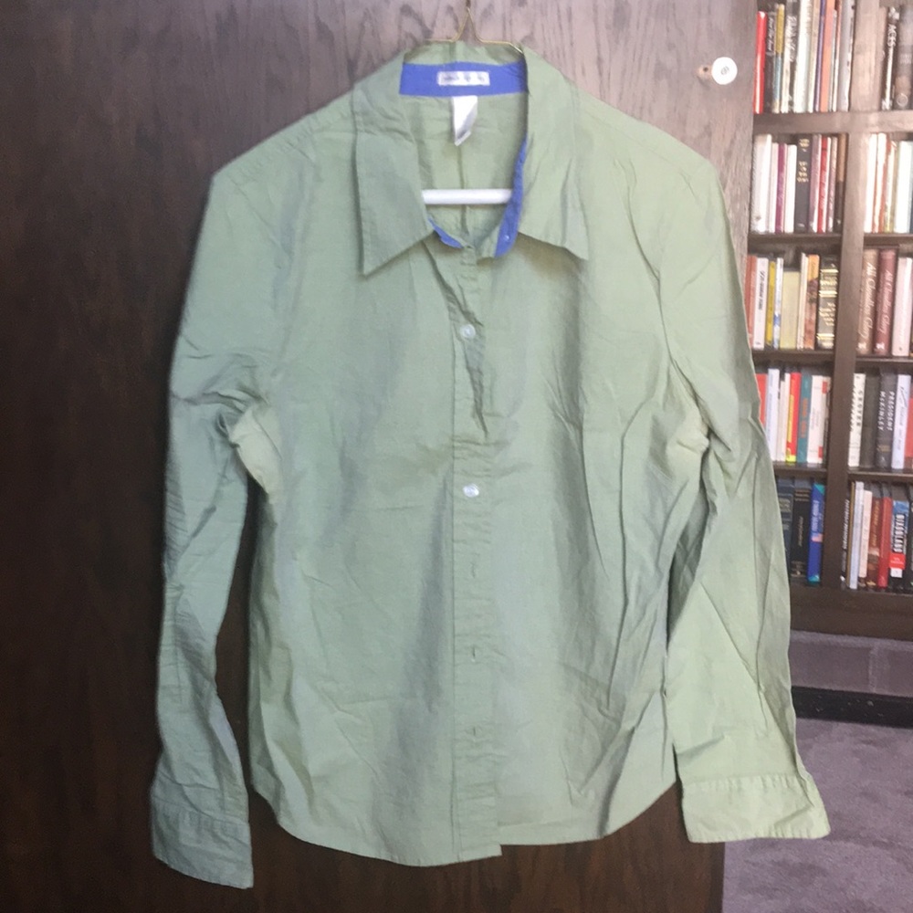 Old navy large stretch perfect fit green blouse L